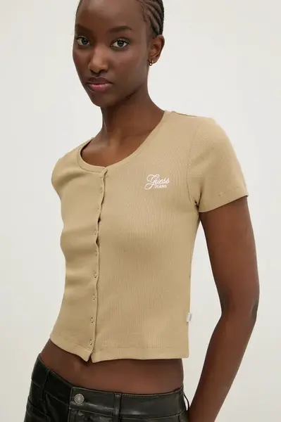 Tričko Guess Jeans zelená barva, W5GP27 KA0H1