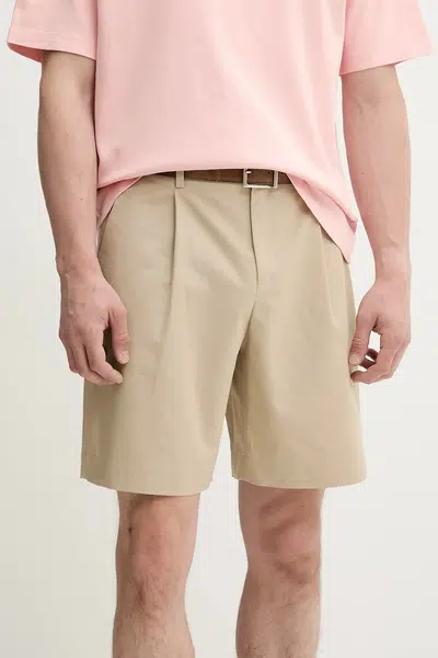 Bavlněné šortky A.P.C. short crew pánské, béžová barva, COHFU.H10198