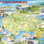 Puzzle MAXI - Mapa Česko  atraktivní místa/77 dílků