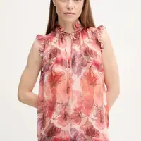 Halenka Marc Aurel dámská, červená barva, vzorovaná, 6291-1000-24784