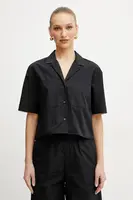 Bavlněná košile MAX&Co. černá barva, relaxed, s klasickým límcem, 2516111014200