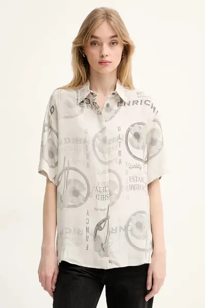 Košile Iceberg dámská, béžová barva, relaxed, s klasickým límcem, G051 5032