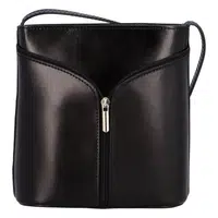 Dámska kožená crossbody kabelka čierna - ItalY Hallie