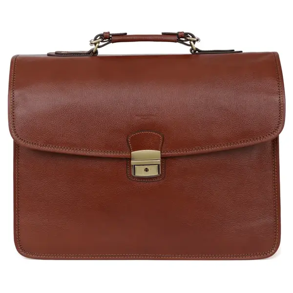 Celokožená pánska aktovka Hexagona Noah - hnedá