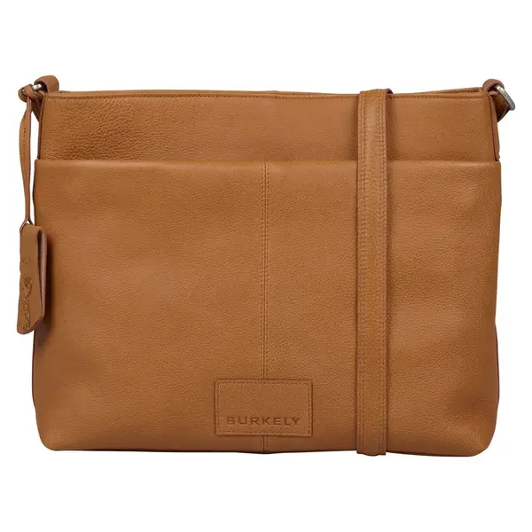 Dámska crossbody kožená kabelka Burkely Milna - koňak