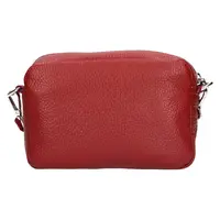 Dámska kožená crossbody kabelka Italia Marika - tmavo červená