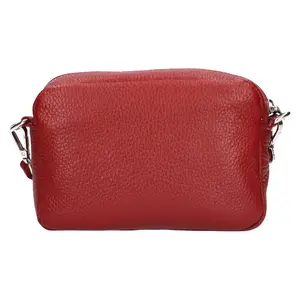 Dámska kožená crossbody kabelka Italia Marika - tmavo červená