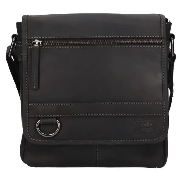 Pánska kožená taška cez rameno SendiDesign Greg - čierna
