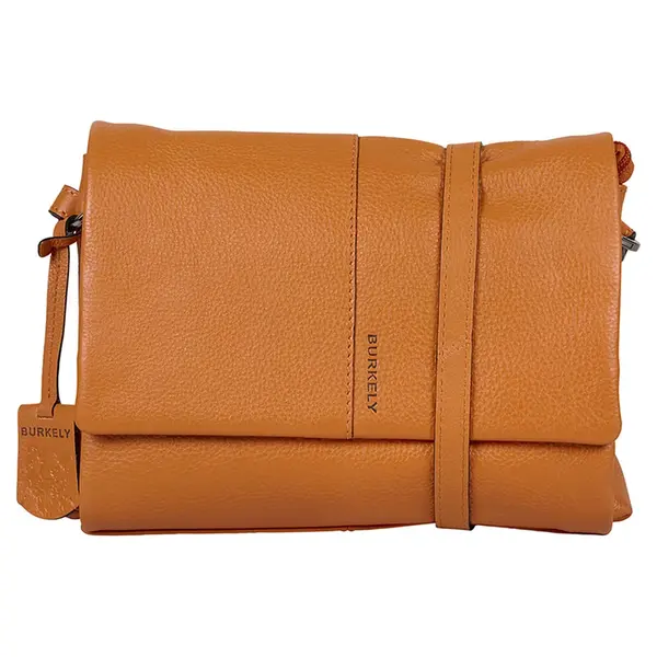 Dámska crossbody kožená kabelka Burkely Triona - oranžová