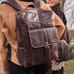 Kožený batoh Sparwell London - tmavo hnědá