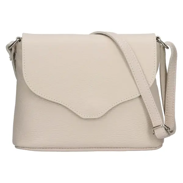 Dámská kožená crosbody kabelka Italia Alice - světle béžová