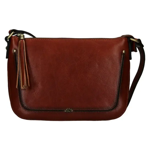 Kožená dámska crosbody kabelka Katana Rena - tmavo hnedá