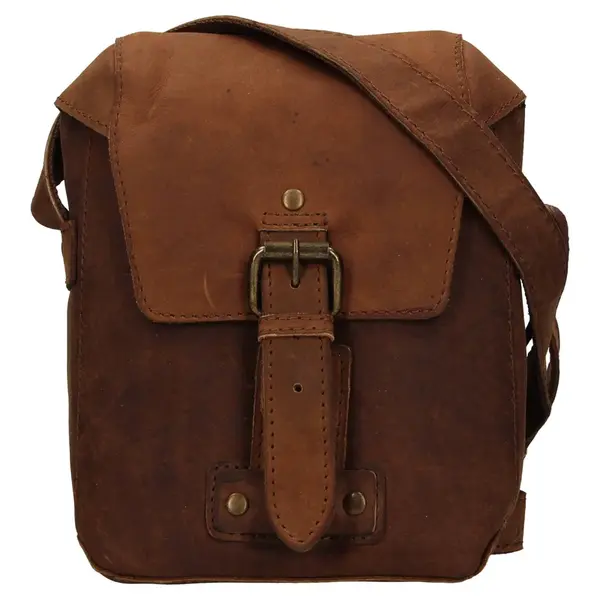 Pánska kožená taška cez rameno Ashwood Miro - hnědá
