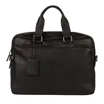 Pánská kožená taška na notebook Burkely Workbag, přírodní kůže, 15" − černá