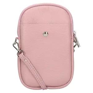 Dámská kožená kabelka na mobil a doklady Italia Monea - růžová