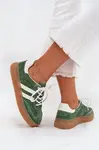 Boto Zamszové Sneakersy Dámské Na Platformě Zelené Venera