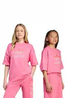 Dětské bavlněné tričko adidas Originals růžová barva, s aplikací, JV8559