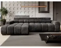 Rohová sedačka Bull,grafitová tkanina,levý roh,elektrické polohování