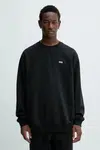 Bavlněná mikina Vans pánská, černá barva, hladká, VN000P20BLK1