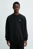 Bavlněná mikina Vans pánská, černá barva, hladká, VN000P20BLK1
