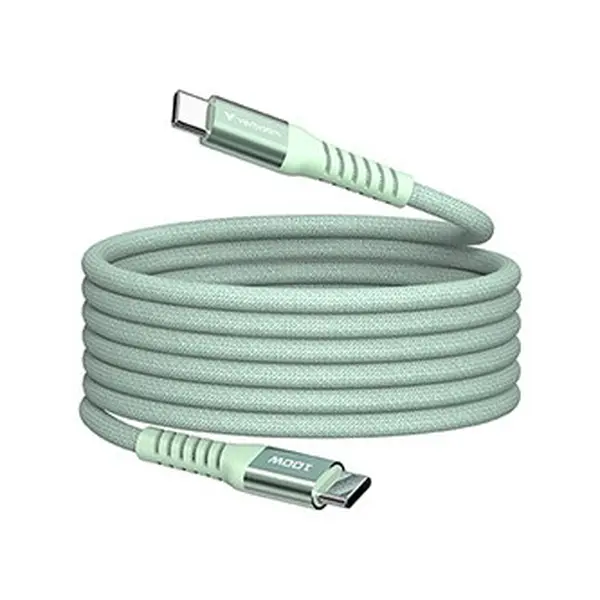 Verbatim 31855 USB kabel, USB C + USB C, 100W, 1.2m, magnetický, box, zelený