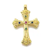 Brass Micro Pave Cubic Zirconia Pendants