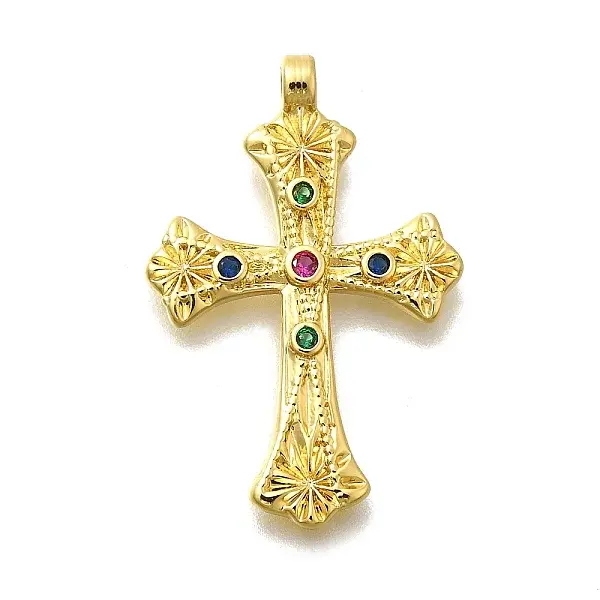 Brass Micro Pave Cubic Zirconia Pendants