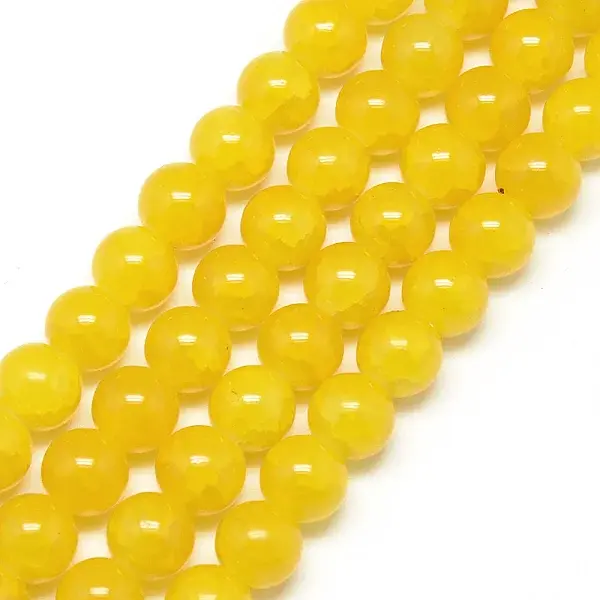 Baking Paint Crackle Glass Bead Strands