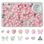 210Pcs 13 Styles Acrylic Beads with 1 Roll Strong Stretchy Beading Elastic Thread