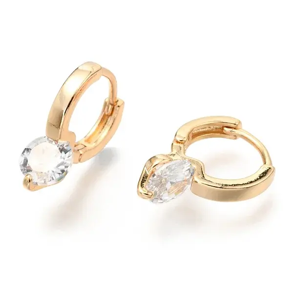 Brass Huggie Hoop Earrings