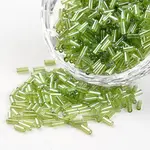 Tube Transparent Colours Pearl Luster Plated Round Hole Glass Bugle Beads