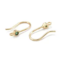 Brass Micro Pave Clear Cubic Zirconia Earring Hooks