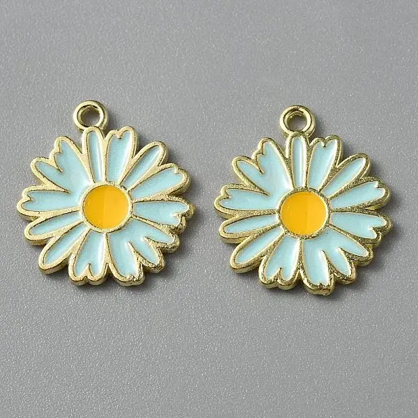 Light Gold Plated Alloy Enamel Pendants