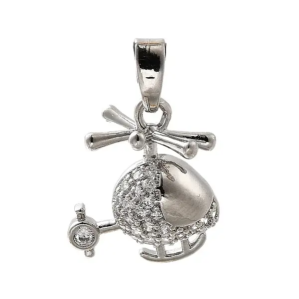 Brass Micro Pave Cubic Zirconia Charms