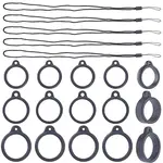 24Pcs 2 Style Silicone Rings with 12Pcs Adjustable Necklace Lanyard Anti-Lost Pendant Holder