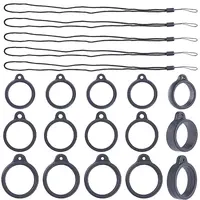 24Pcs 2 Style Silicone Rings with 12Pcs Adjustable Necklace Lanyard Anti-Lost Pendant Holder