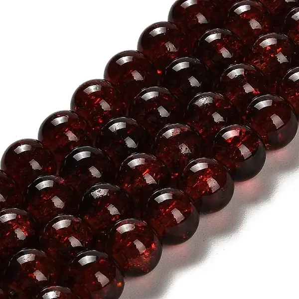 Spray Painted Crackle Glass Beads Strands
