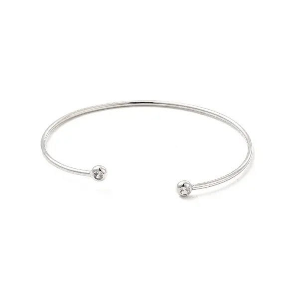 Clear Cubic Zirconia Open Cuff Bangle