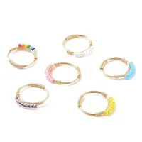 Adjustable Glass Seed Beads Finger Rings