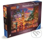 Západ slunce u Big Benu - puzzle z kategorie Města a stavby