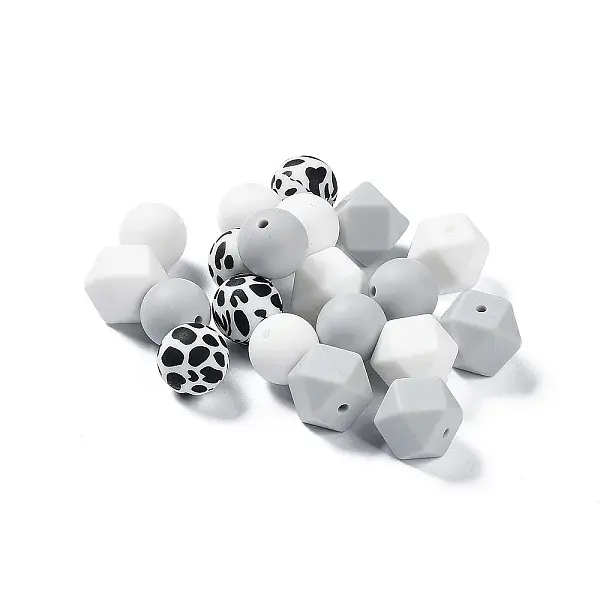 Round/Polygon Food Grade Silicone Focal Beads