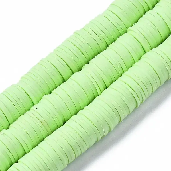 Flat Round Handmade Polymer Clay Beads