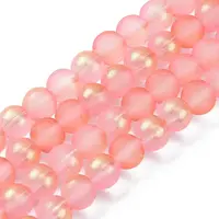 Spray Painted Glass Round Bead Strands