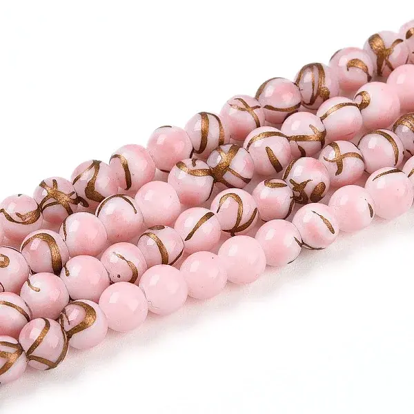 Baking Paint Glass Beads Strands