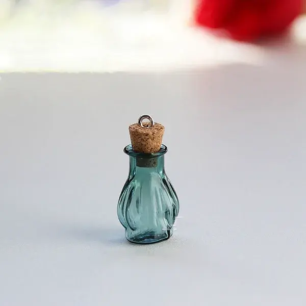Glass Empty Wishing Bottle Pendants