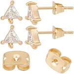 10Pcs Brass Stud Earring Findings