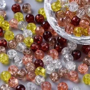 Baking Paint Crackle Glass Beads