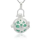 Silver Color Plated Brass Hollow Round Cage Pendants