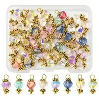54Pcs Electroplate Glass Charms