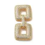 Brass Micro Pave Clear Cubic Zirconia Fold Over Clasps